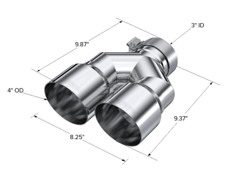 MBRP performance muffler T304 stainless steel black coated carbon fiber tip T5182 4 inch inlet 3 inch outlet