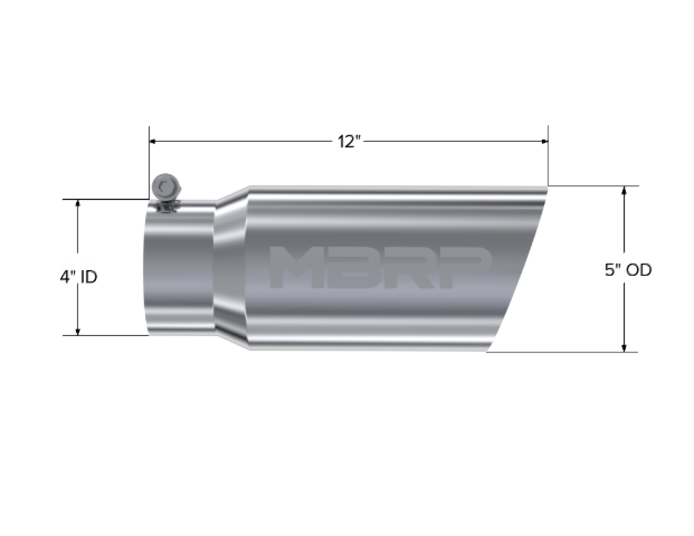 MBRP performance muffler T304 stainless steel black coated carbon fiber tip T5052 5 inch inlet 4 inch outlet