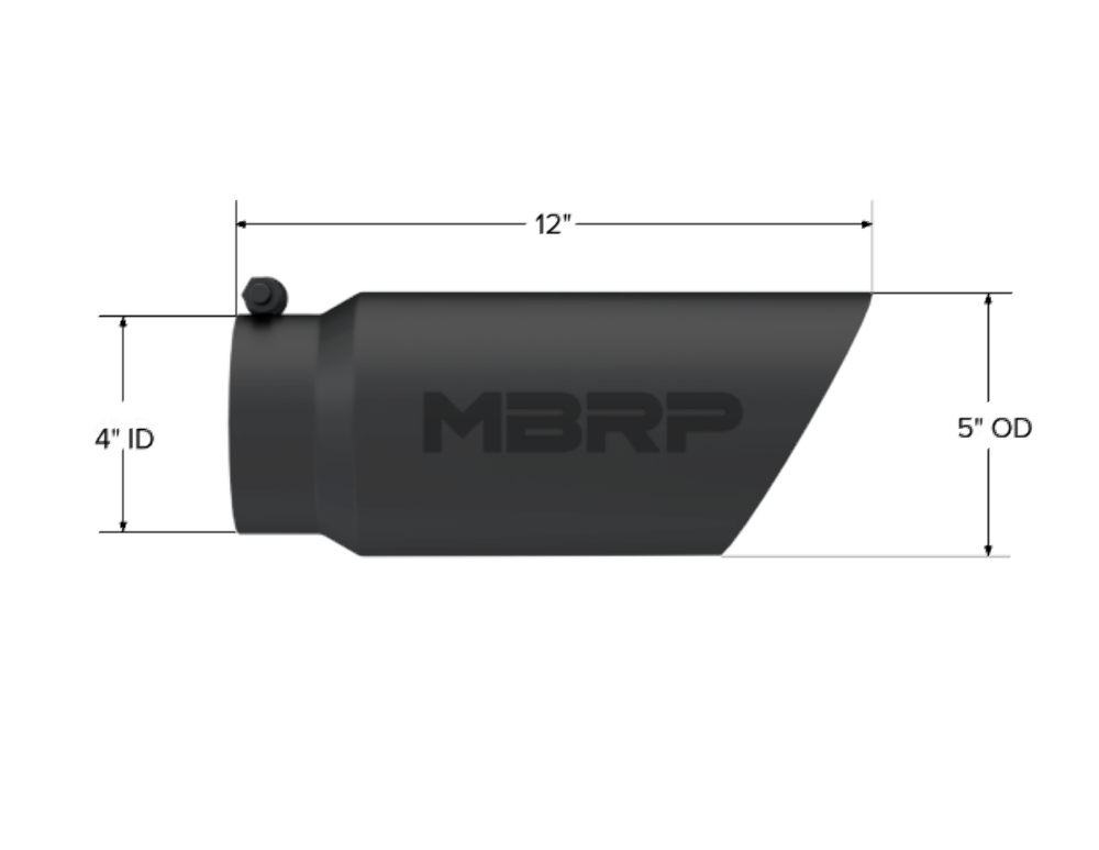 MBRP performance muffler T304 stainless steel black coated carbon fiber tip T5053BLK 5 inch inlet 4 inch outlet