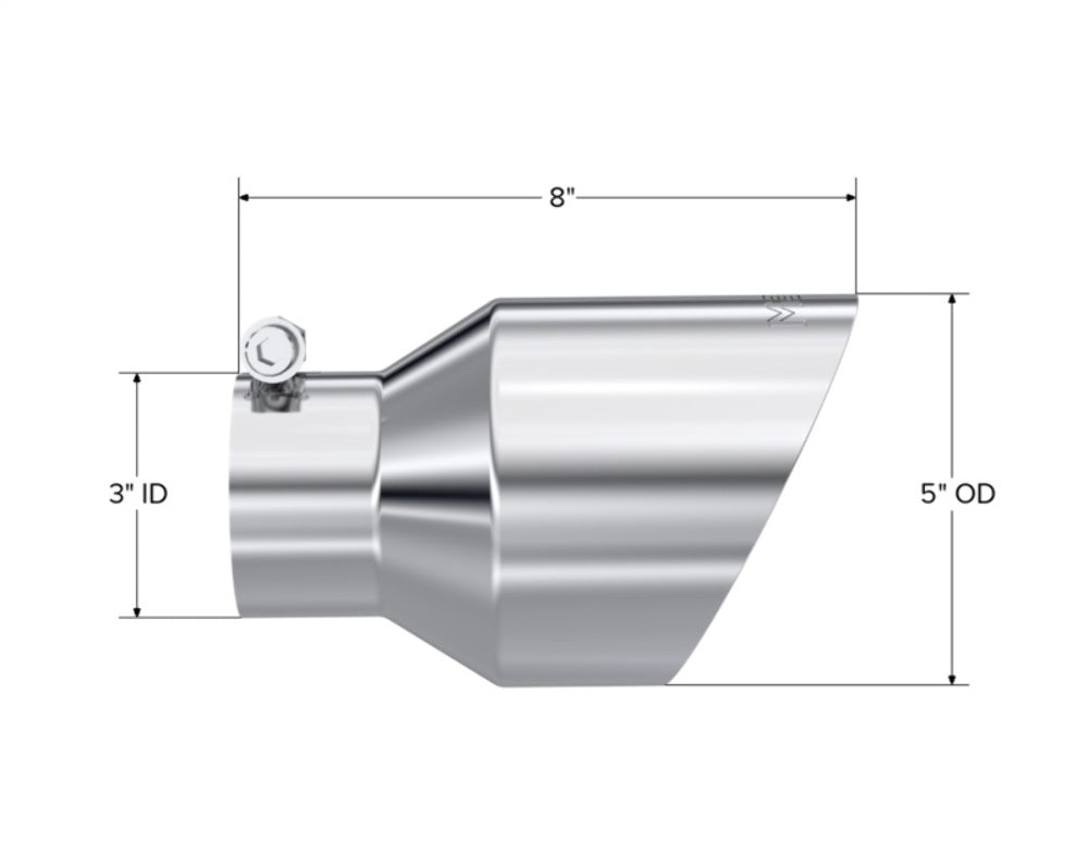 MBRP performance muffler T304 stainless steel black coated carbon fiber tip T5187 5 inch inlet 3 inch outlet