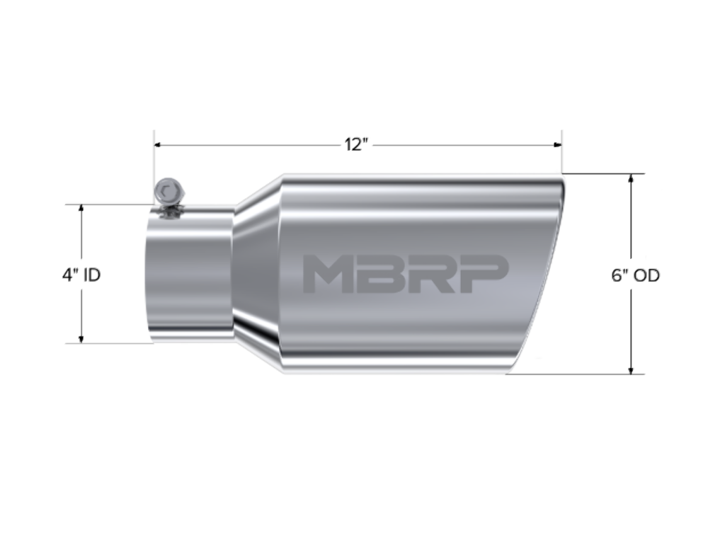 MBRP performance muffler T304 stainless steel black coated carbon fiber tip T5073 4 inch inlet/outlet