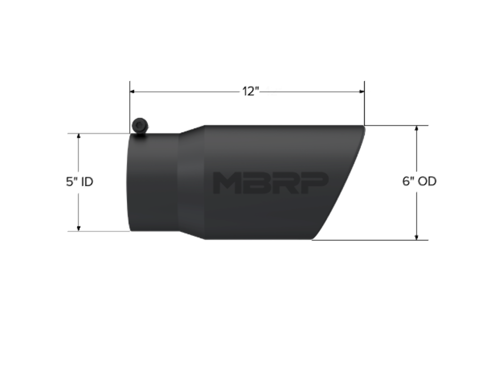 MBRP performance muffler T304 stainless steel black coated carbon fiber tip T5075BLK 5 inch inlet/outlet