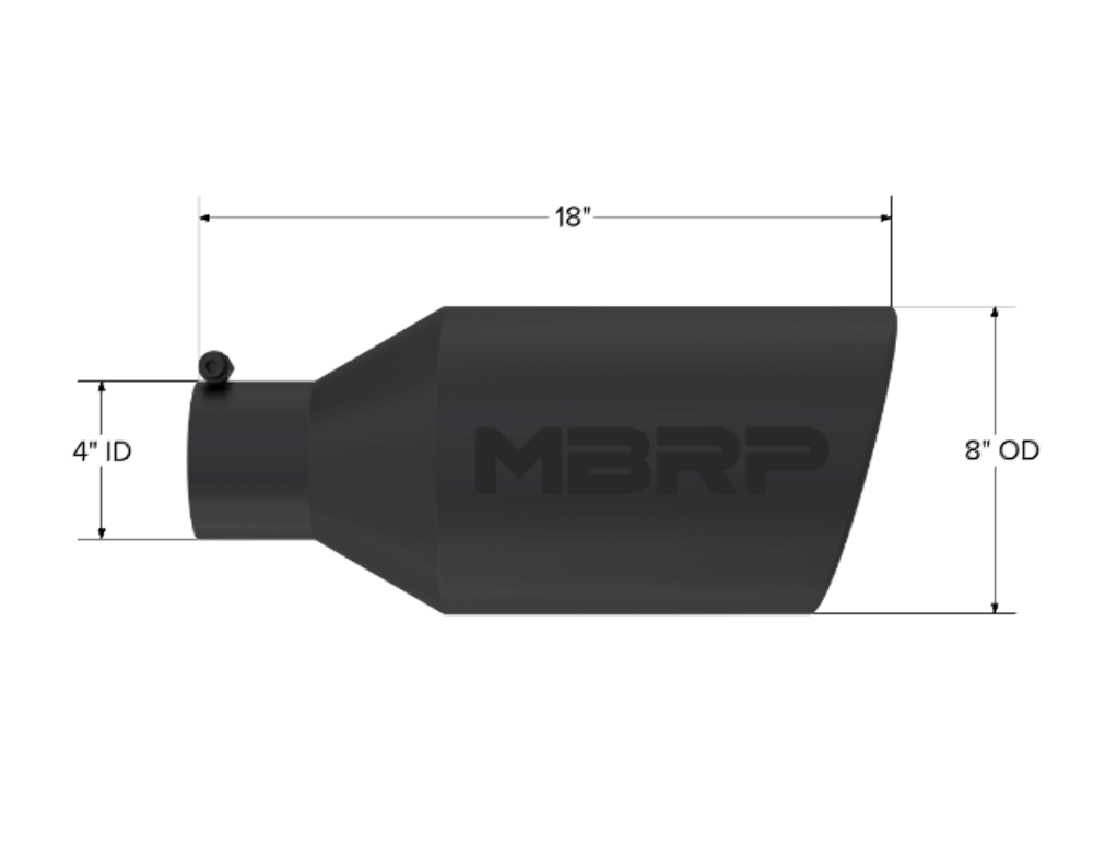 MBRP performance muffler T304 stainless steel black coated carbon fiber tip T5128BLK 4 inch inlet/outlet