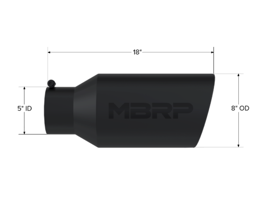 MBRP performance muffler T304 stainless steel black coated carbon fiber tip T5129BLK 5 inch inlet/outlet