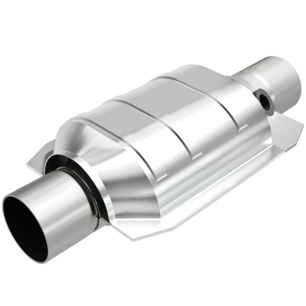 MagnaFlow universal catalytic converter 2.25 inch inlet/outlet stainless steel CARB compliant OBDII 91035
