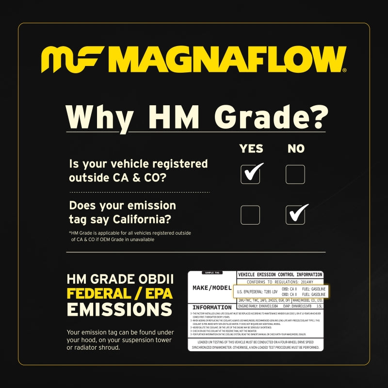 MagnaFlow universal catalytic converter 5 inch inlet 3 inch outlet stainless steel Federal EPA compliant OBDII 99779h