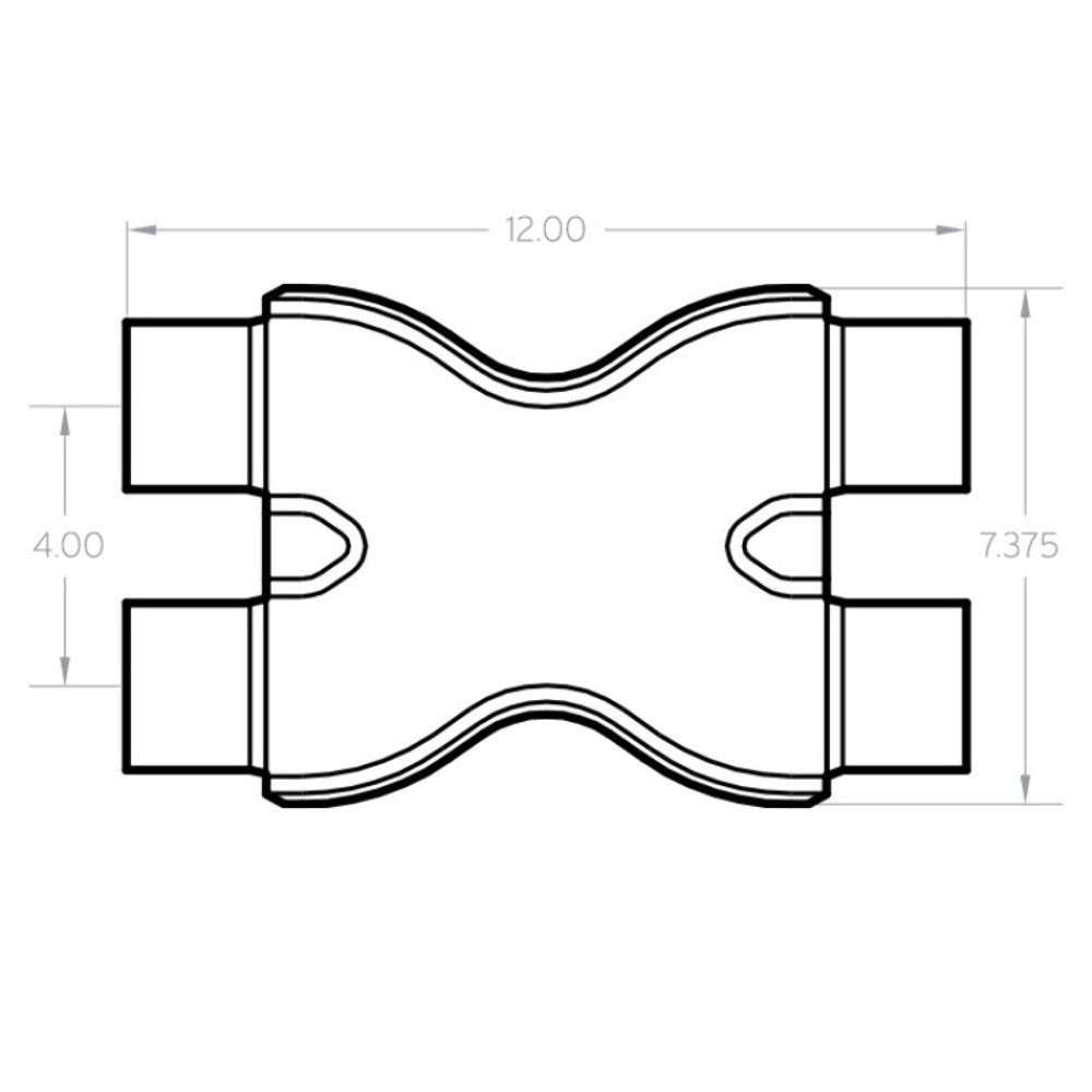 t Universal Exhaust Pipe Smooth Trans X 2.5/2.5 X 12 SS 10791 Magnaflow MagnaFlow Exhaust Products