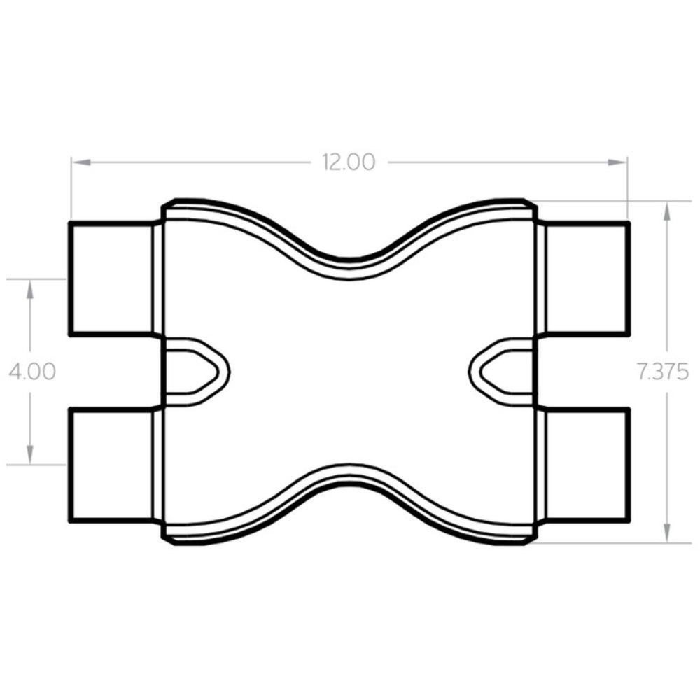 t Universal Exhaust Pipe Smooth Trans X 2.5/2.5 X 12 SS 10791 Magnaflow MagnaFlow Exhaust Products