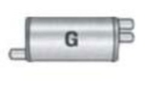 Jones Exhaust performance muffler universal v4132g-v-power-series-muffler-2-25-inlet-2-outlet 4 inch