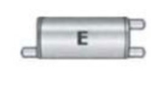 Jones Exhaust performance muffler universal v414e-v-power-series-muffler-2-5-inlet-2-5-outlet 4 inch