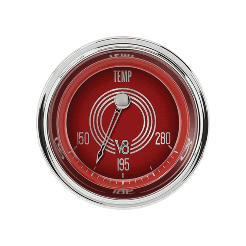 t V8 Red Steelie 2 1/8" Water Temp V8RS26SHC Classic Instruments