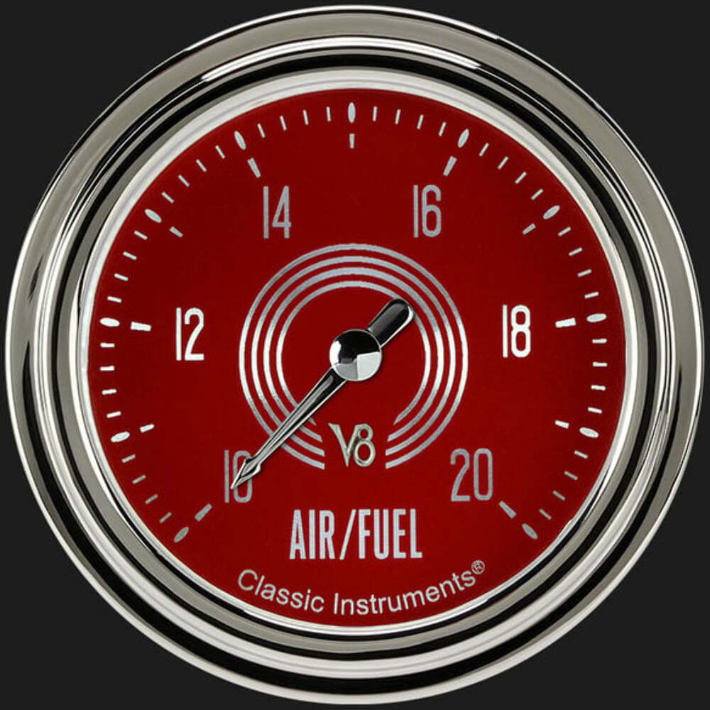 V8 Red Steelie 2 5/8" Air Fuel Ratio Gauge V8RS394SLC