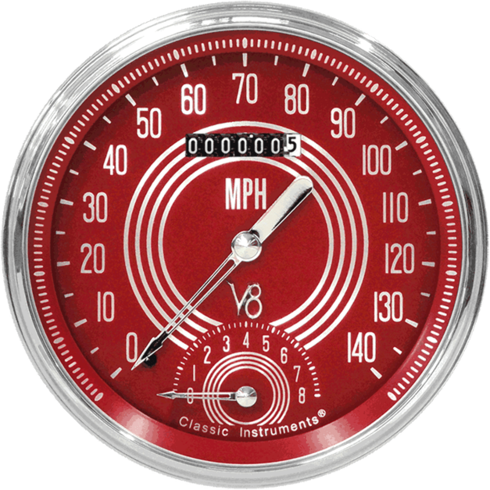 V8 Red Steelie 4 5/8" Speedtachular V8RS50SLC