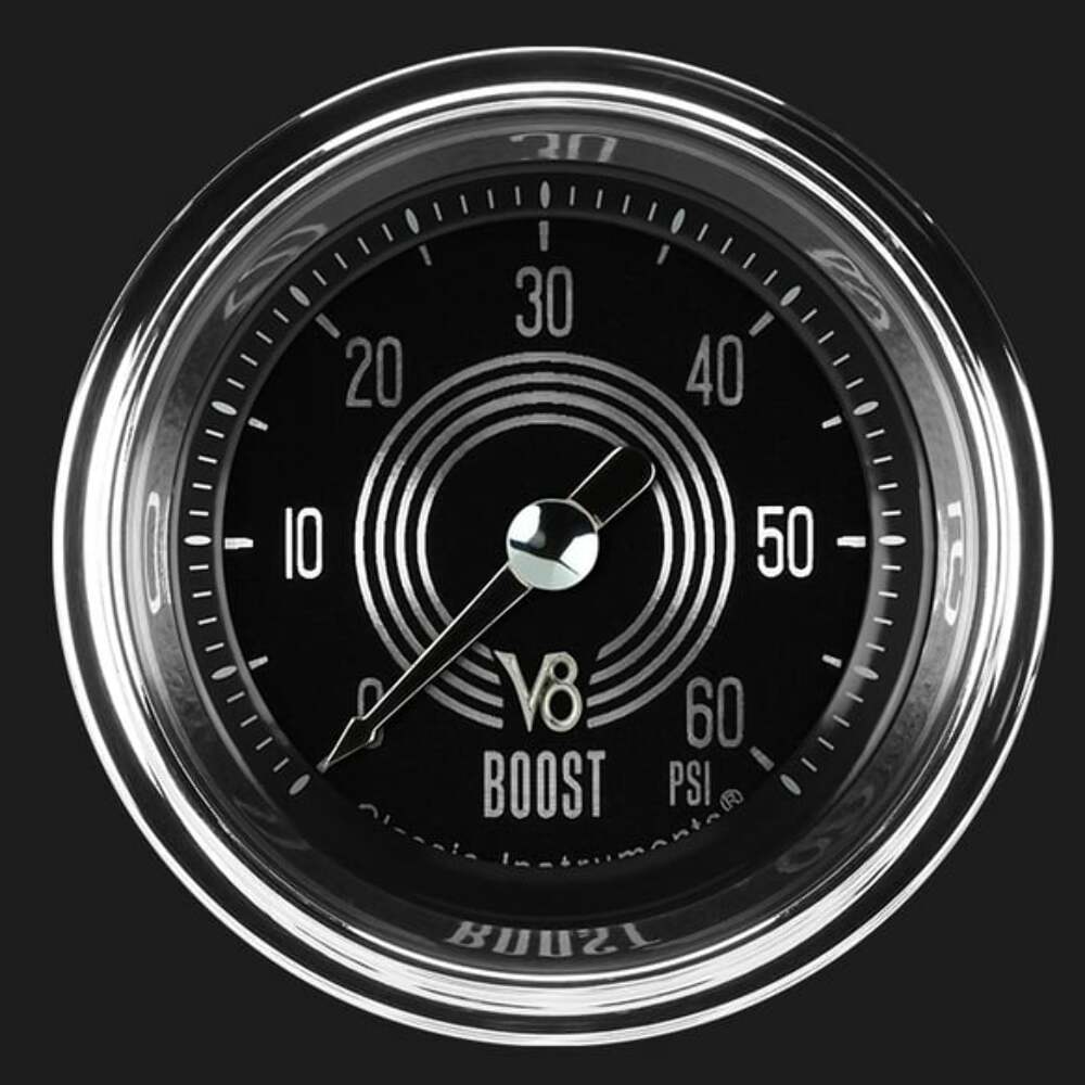 V8 Speedster 2 1/8" Boost Gauge, 60 psi V8SR143SHC