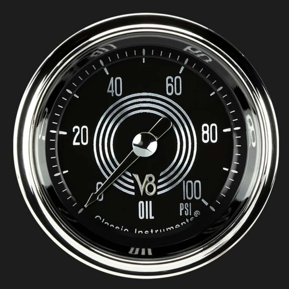 V8 Speedster 2 1/8" Oil Pressure Gauge V8SR181SHC