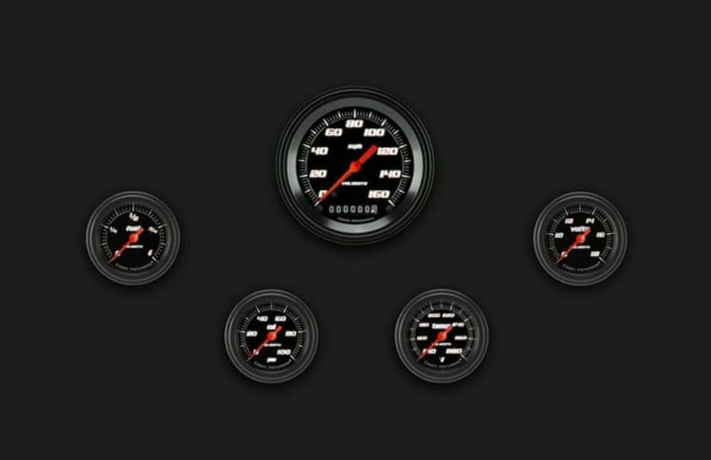 Velocity Black Five Gauge Set 100 VS100BBLF