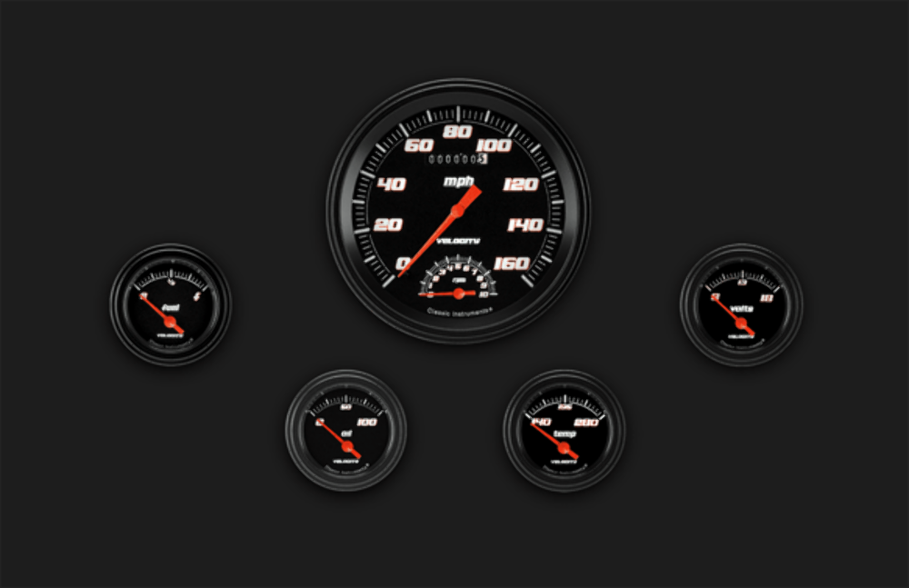 Velocity Black Five Gauge Set 65 VS65BBLF