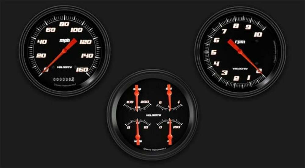 Velocity Black Series Three Gauge Set VS53BBLF