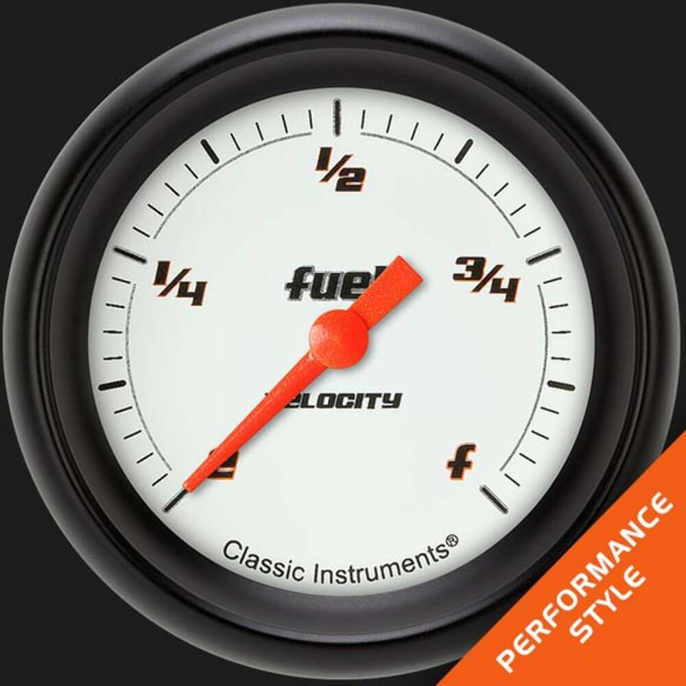 Velocity White 2 5/8" Fuel Gauge VS309WBPF