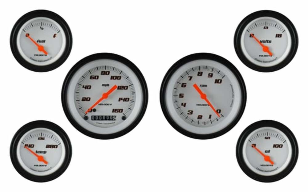 Classic Instruments analog dash gauge set black