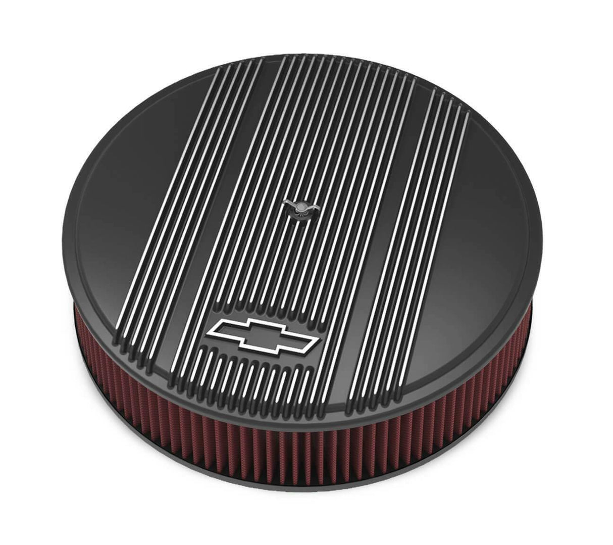 Holley Vintage Series GM Licensed Air Cleaner - Satin Black Machined - 120-172 for Chevy black aluminum