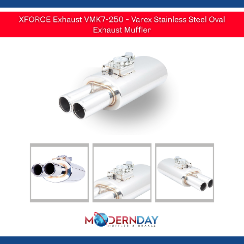 XFORCE Exhaust VMK7-250 - Varex Stainless Steel Oval Exhaust Muffler