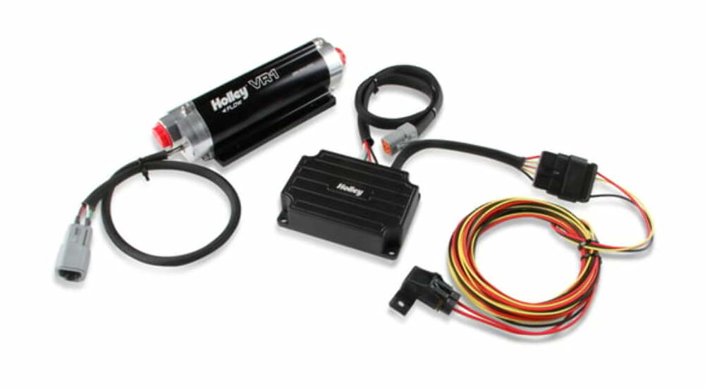 Holley VR1 Series Brushless Fuel Pump w/Controller - 12-1500 black aluminum