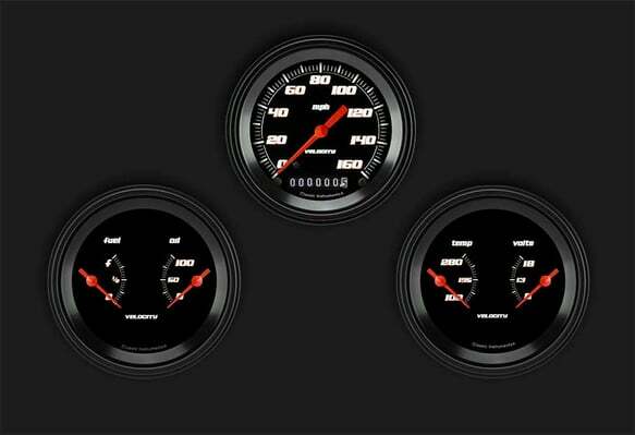 Velocity Black Series Three Gauge Set VS04BBLF