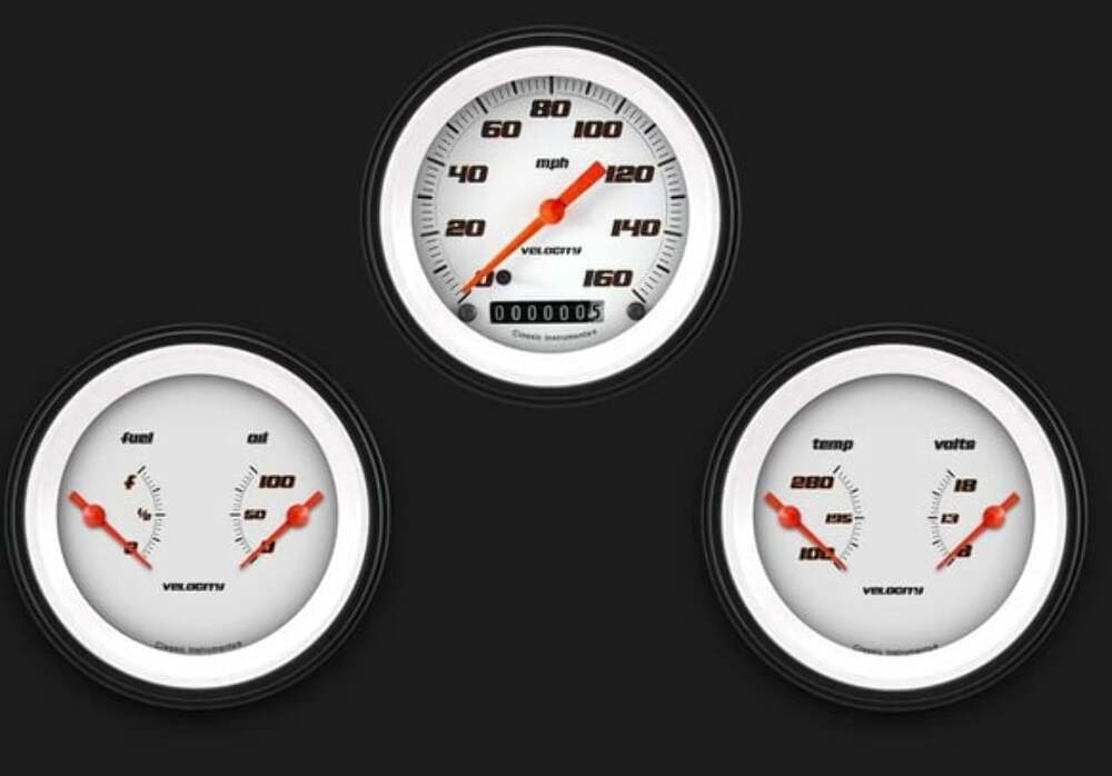 Classic Instruments analog dash gauge set black