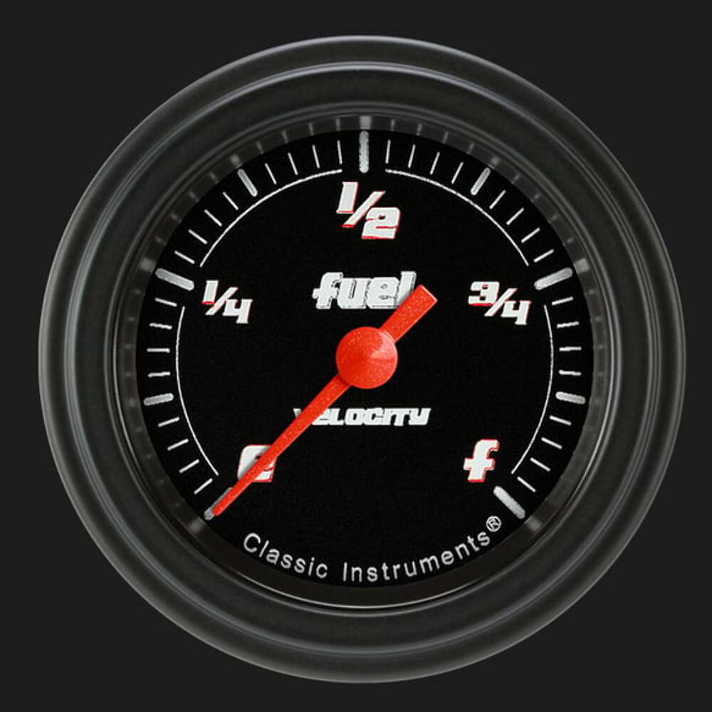 t Velocity Black 2 1/8" Fuel Gauge VS109BBLF Classic Instruments