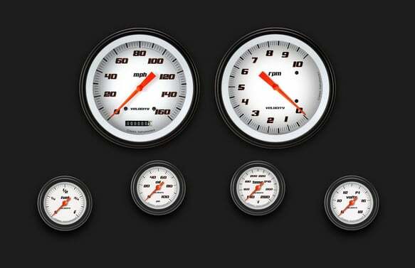 Velocity White Six Gauge Set 151 VS151WBLF
