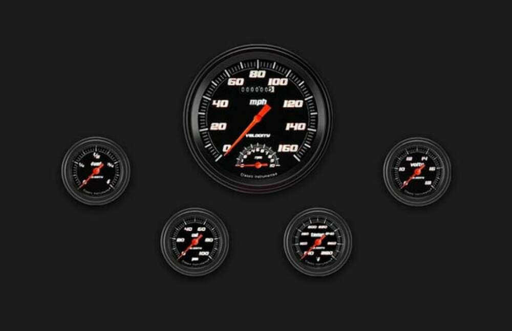 Velocity Black Five Gauge Set 165 VS165BBLF