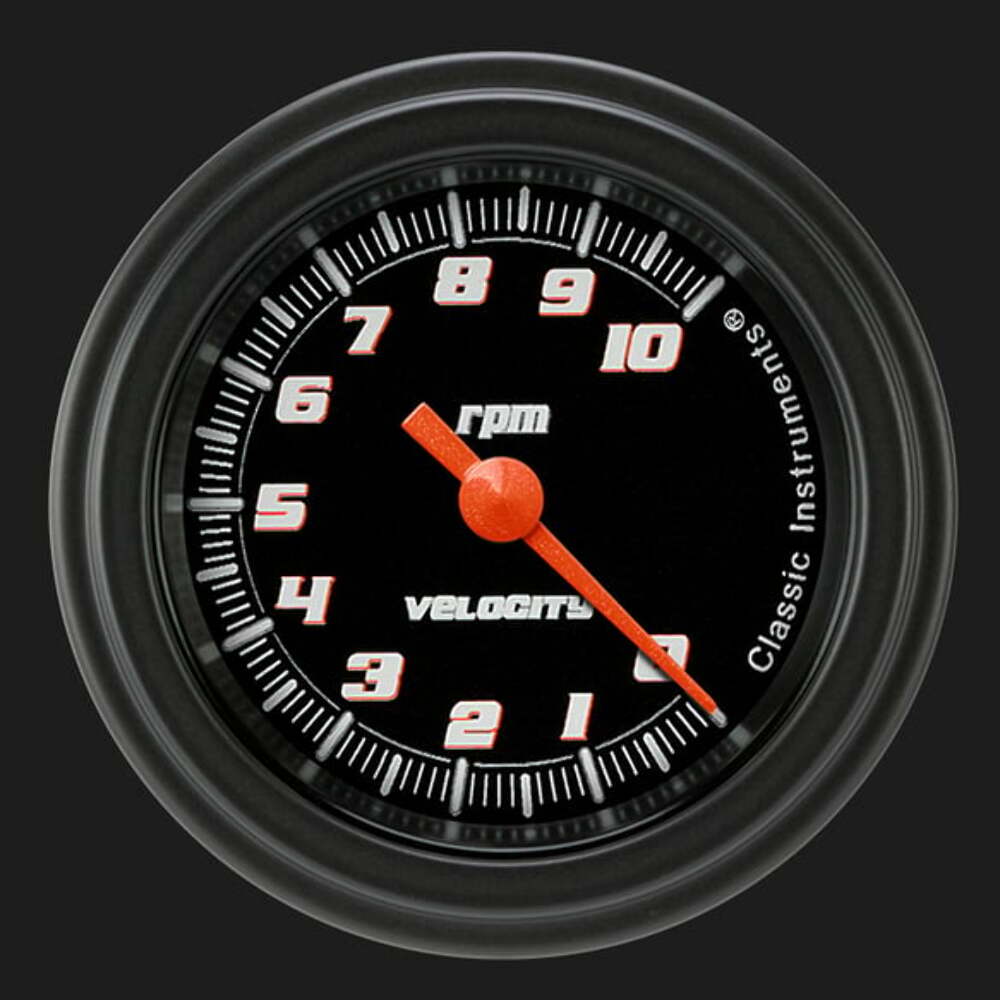 t Velocity Black 2 1/8" Tachometer VS183BBLF Classic Instruments