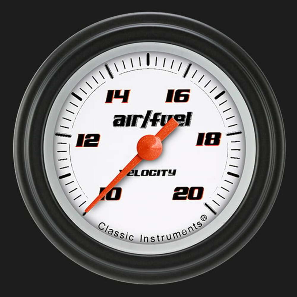 Velocity White 2 1/8" Air Fuel Ratio Gauge VS194WBLF