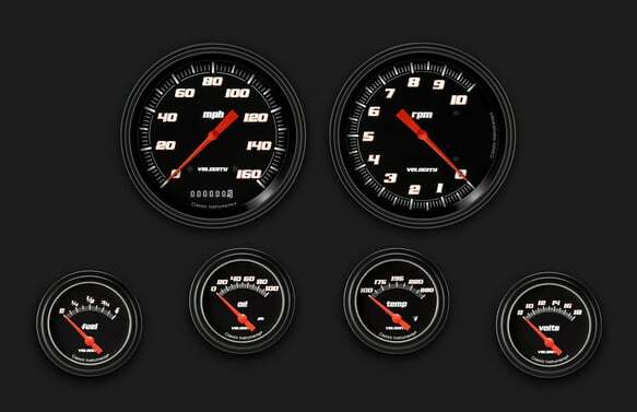 Velocity Black Six Gauge Set 251 VS251BBLF