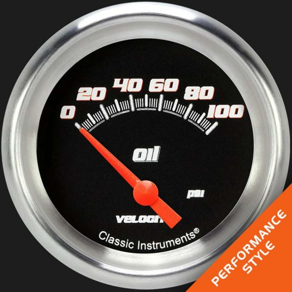 t Velocity Black 2 5/8" Oil Pressure Gauge VS281BAPF Classic Instruments