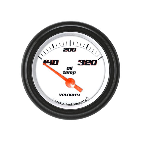 Velocity White 2 1/8" Oil Temp VS28WBLF
