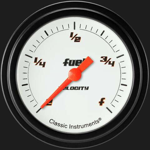 Velocity White 2 5/8" Fuel Gauge VS309WBLF