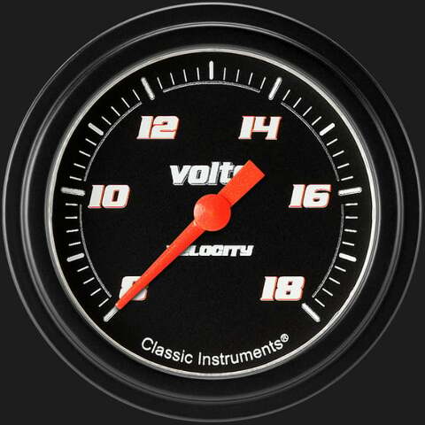 Classic Instruments Velocity Black2 5/8" Voltage Gauge VS330BBLF