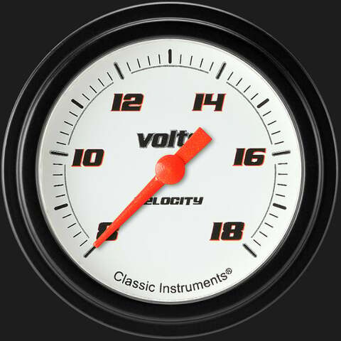 Velocity White 2 5/8" Voltage Gauge VS330WBLF