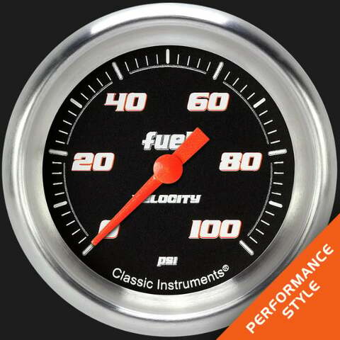 Velocity Black 2 5/8" Fuel Pressure Gauge, 100 psi VS346BAPF