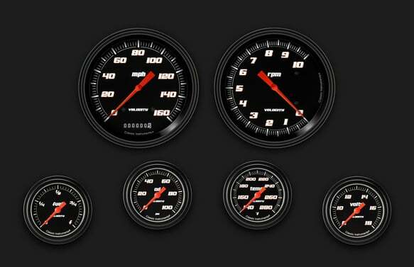 Velocity Black Six Gauge Set 351 VS351BBLF