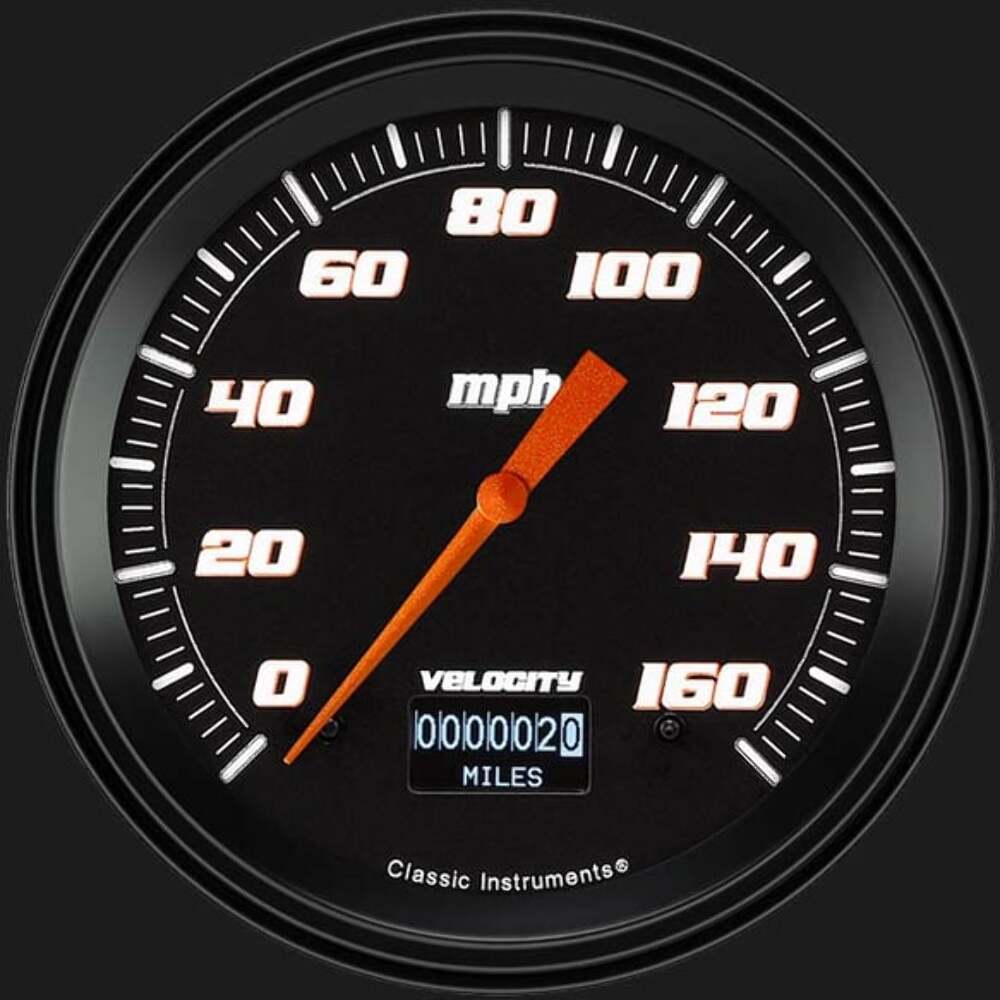 t Velocity Black 4 5/8" Speedometer with Information Screen VS56DBBLF Classic Instruments
