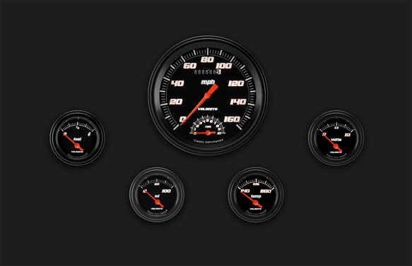 Velocity Black Five Gauge Set 65 VS65BBLF