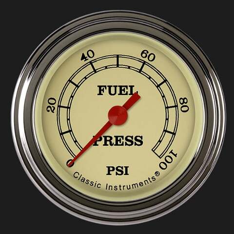 Vintage 2 1/8" Fuel Pressure Gauge, 100 psi VT146SLF