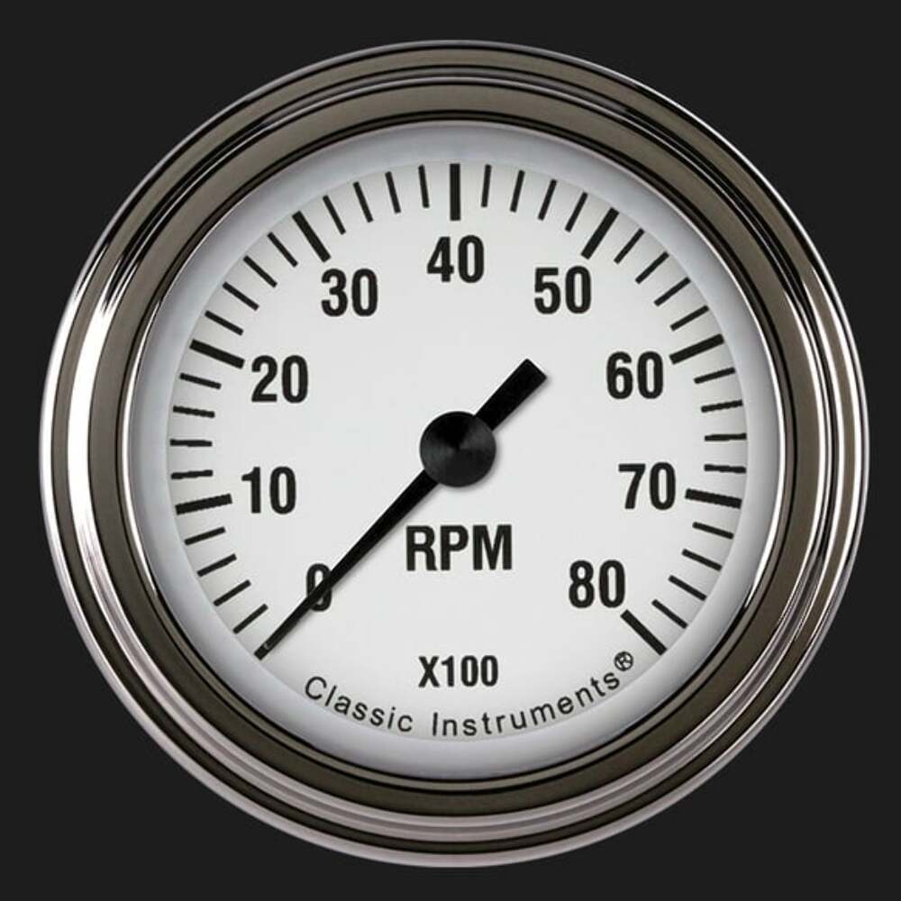 Classic Instruments White Hot 2 1/8" Tachometer WH183SLF