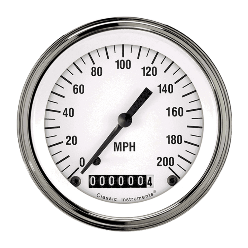 White Hot 3 3/8" Speedometer WH57SLF