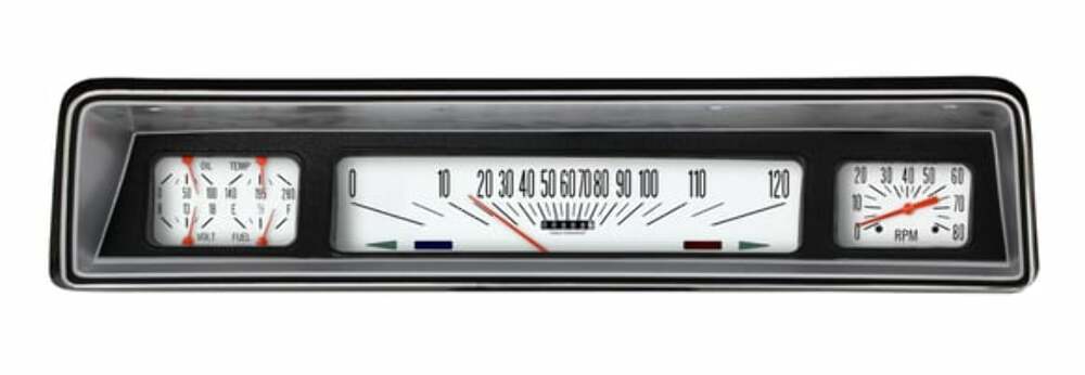White 1966-67 Nova Package NO66W for 1966-1967 Nova dash gauge cluster
