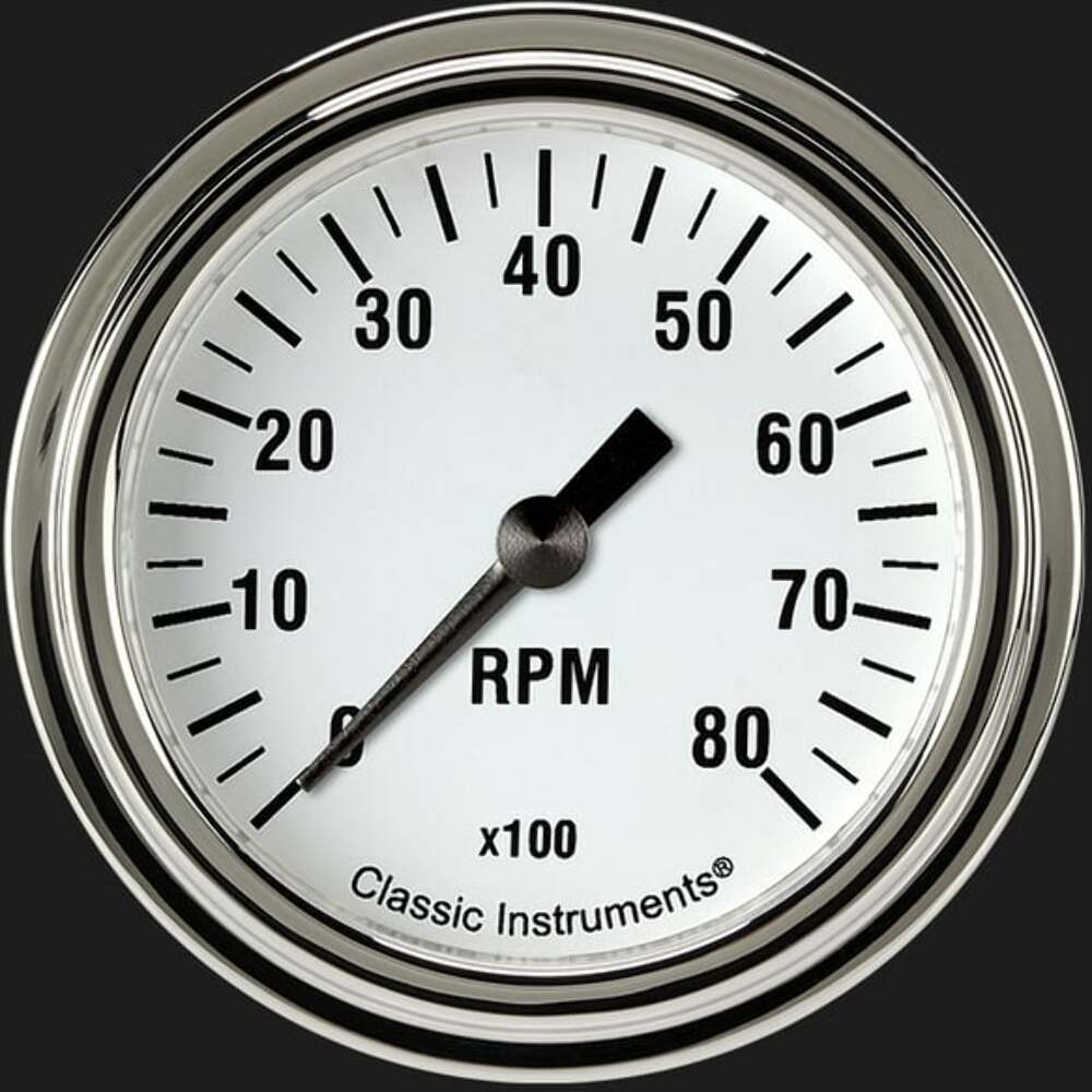 Classic Instruments White Hot 2 5/8" Tachometer WH383SLF