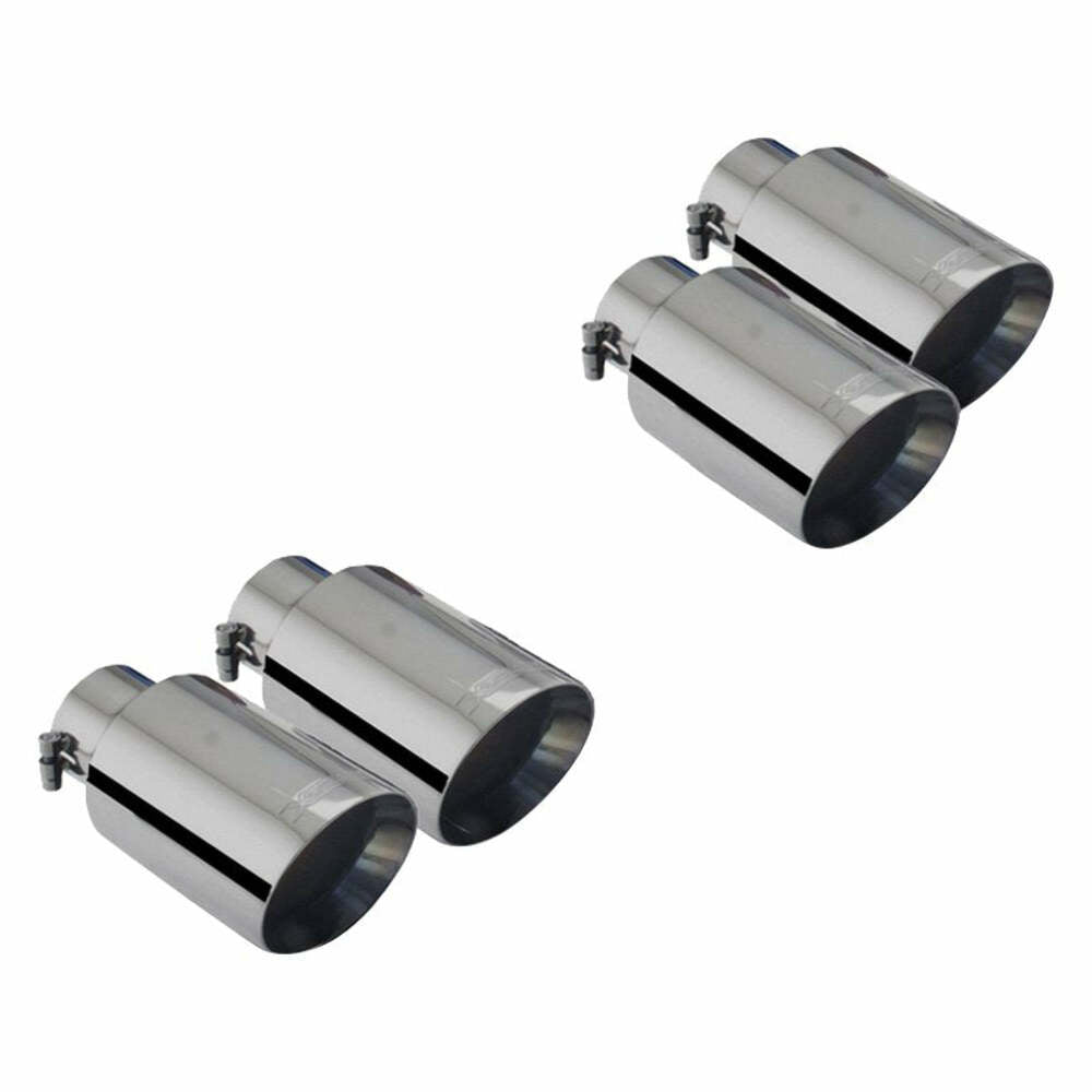 XFORCE ES-FM18-BLACKTIP SS Twin Round Angle Cut Clamp-On Black Exhaust Tips